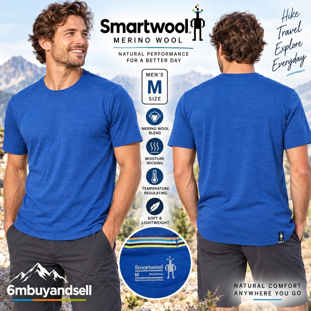 Smartwool Mens Merino 150 Short Sleeve T-Shirt Blue SW016044 Size M